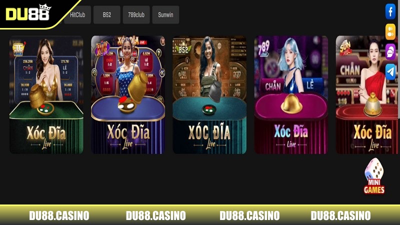 Giao diện sảnh Live casino DU88 được thiết kế thân thiện